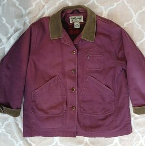 LL Bean Ladies Barn Chore Jacket Wool Lined Size Xl Pet